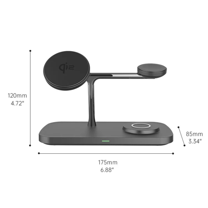 OEM - 3-in-1 Trådlös Laddare Magsafe för Apple & Samsung Qi2 15W