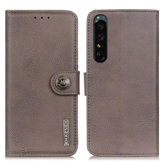 KHAZNEH - KHAZNEH Sony Xperia 1 IV Plånboksfodral Magnetic Flip - Grå