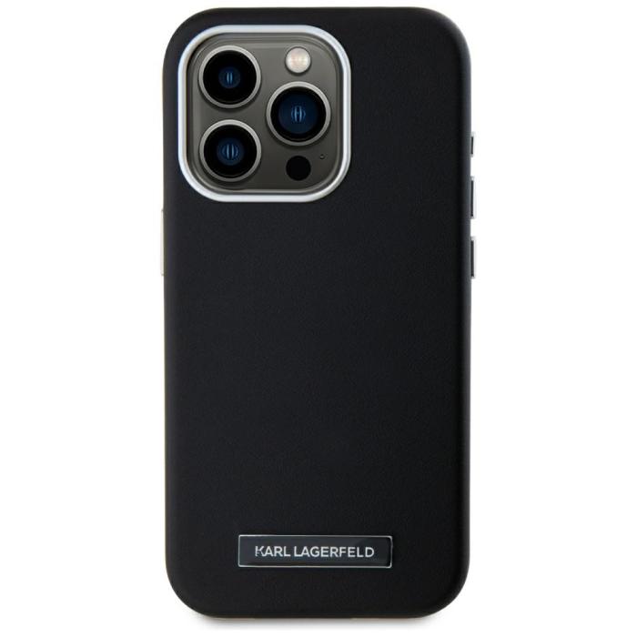 KARL LAGERFELD - Karl Lagerfeld Mobilskal till iPhone 15 Pro MagSafe FW Metal Plate - Svart