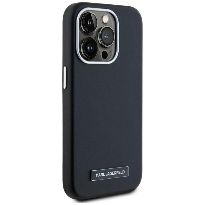 KARL LAGERFELD - Karl Lagerfeld Mobilskal till iPhone 15 Pro MagSafe FW Metal Plate - Svart