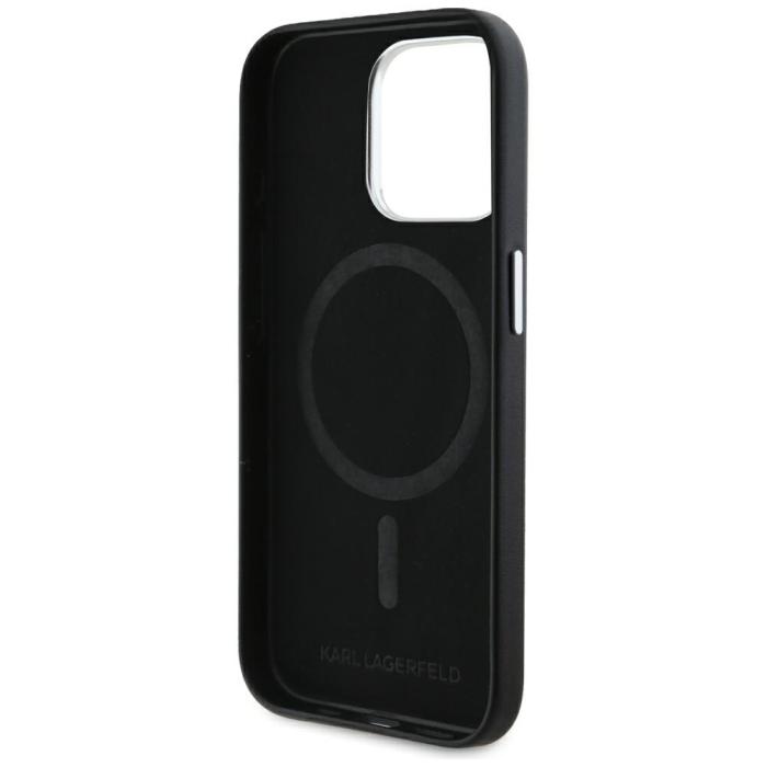 KARL LAGERFELD - Karl Lagerfeld Mobilskal till iPhone 15 Pro MagSafe FW Metal Plate - Svart