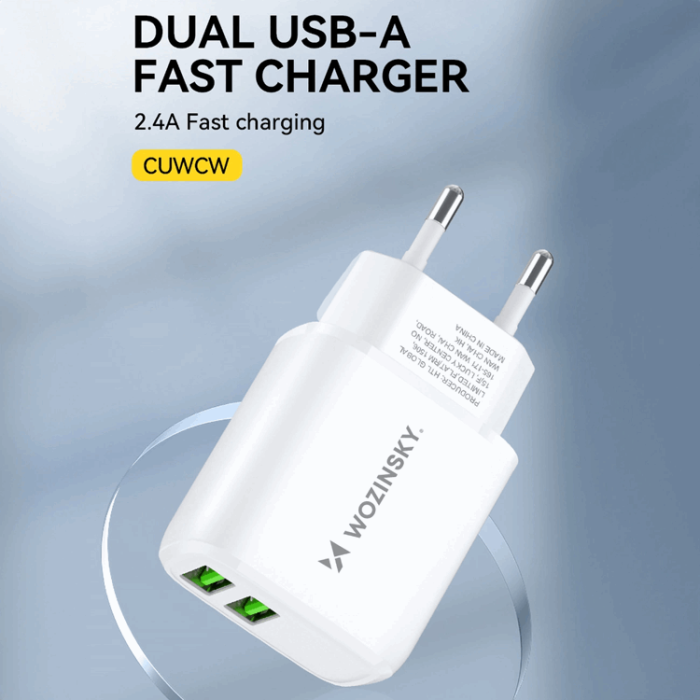 Wozinsky - Wozinsky Väggladdare CUWCW 2.4A 2 x USB-A - Vit