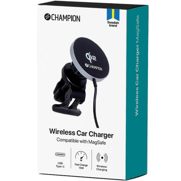 Champion - Champion QI2 Mobilhållare Bil 15W - Svart
