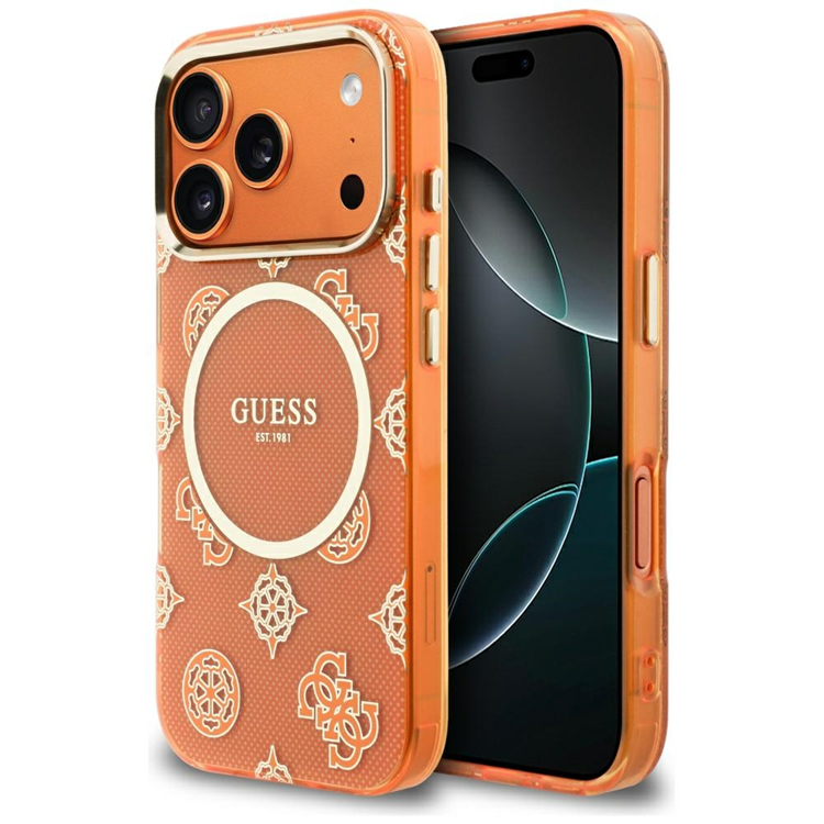 Guess Mobilskal För iPhone 17 Pro Max MagSafe IML Peony Dot - Orange | 2353 | AlltMobil