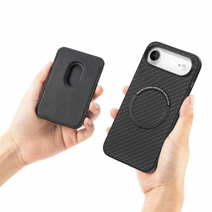 A-One Brand - iPhone Air Mobilskal Detachable Korthållare - Svart