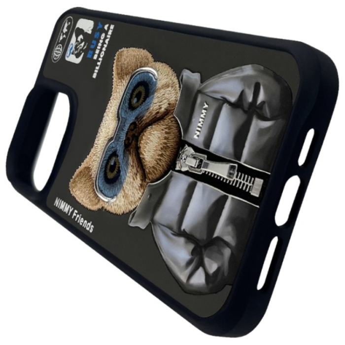 NIMMY - Nimmy iPhone 15 Pro Mobilskal Cool & Cute 2.0 Dog - Svart