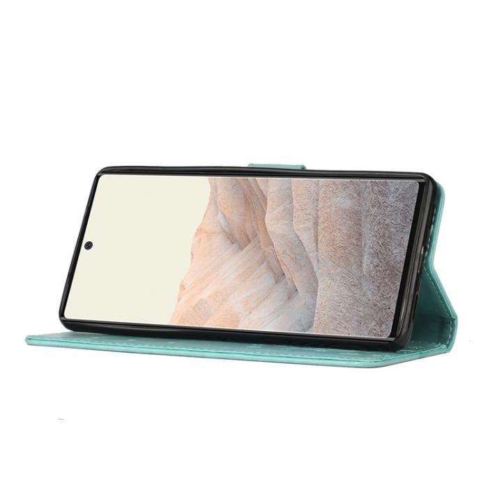 A-One Brand - Google Pixel 6a Plånboksfodral Imprinted Butterfly - Turkos