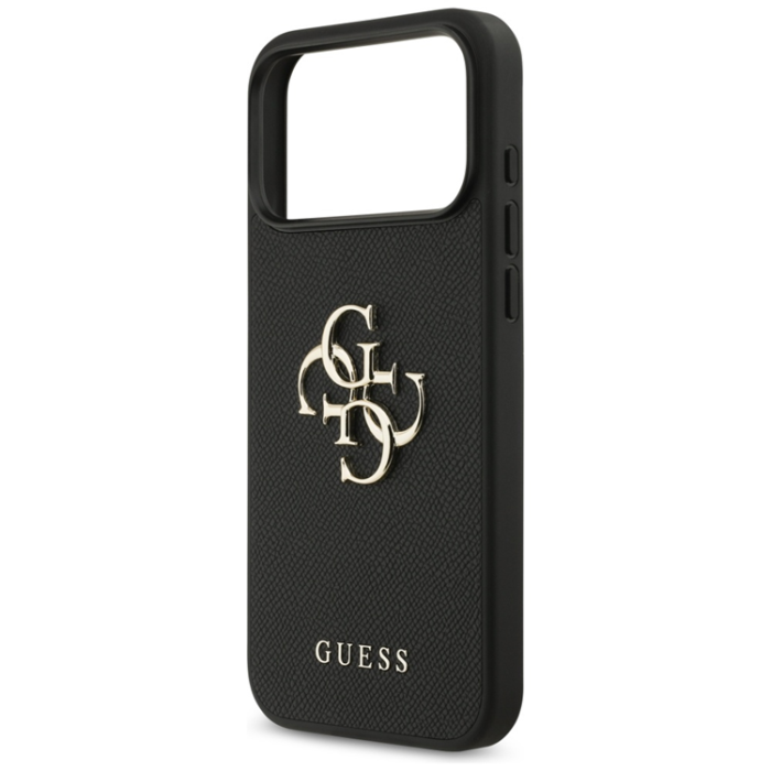 Guess - Guess iPhone 17 Pro Max Mobilskal Grained Classic Logo - Svart