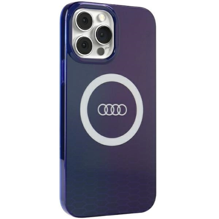 Audi - Audi iPhone 13 Pro Max Mobilskal Magsafe IML Big Logo - Blå