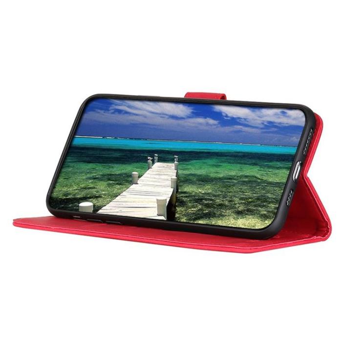 KHAZNEH - KHAZNEH Asus Zenfone 9 Plånboksfodral Retro Flip - Röd