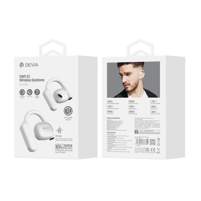 OEM - Bluetooth-hörlurar Devia OWS Star E2 Vit