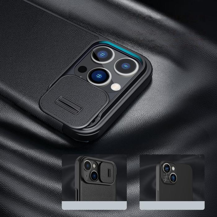 Nillkin - Nillkin iPhone 14 Pro Plånboksfodral Qin Cloth Pro - Blå