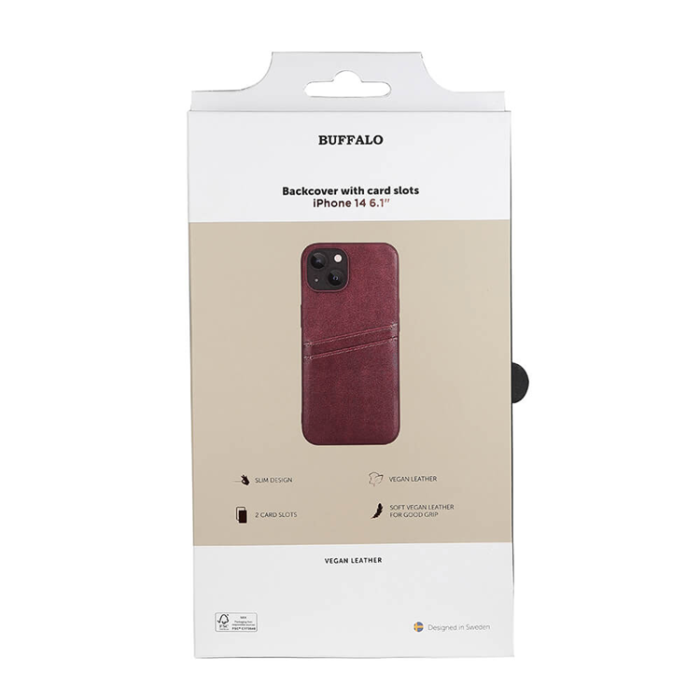 BUFFALO - BUFFALO iPhone 14 Skal med Korthållare - Brun