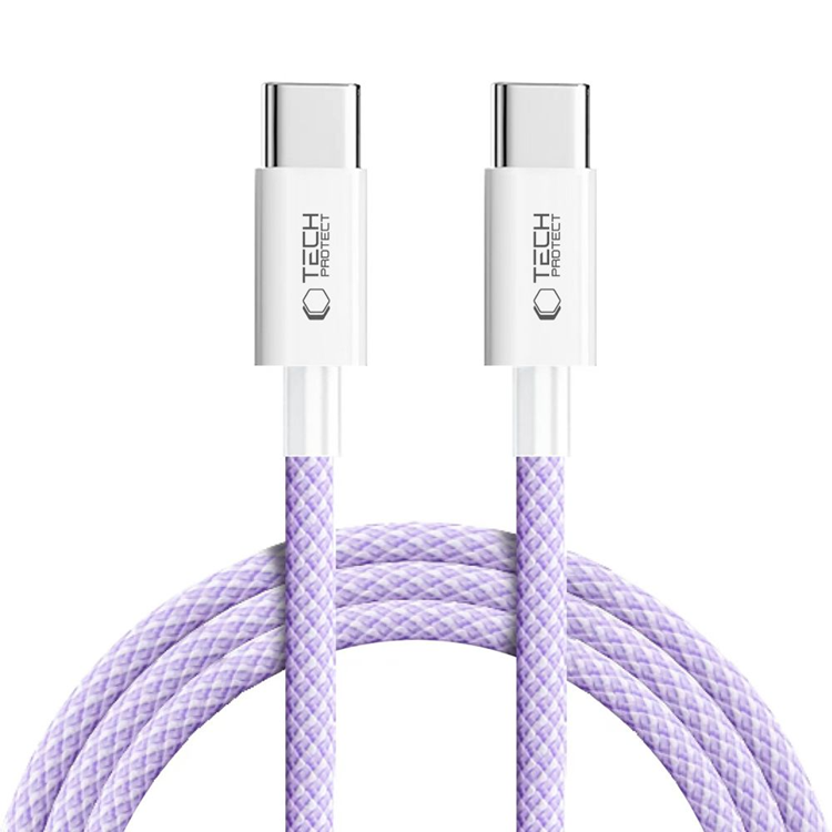 Tech-Protect USB-C till USB-C kabel Ultraboost 2m - Mauve | 3541 | AlltMobil