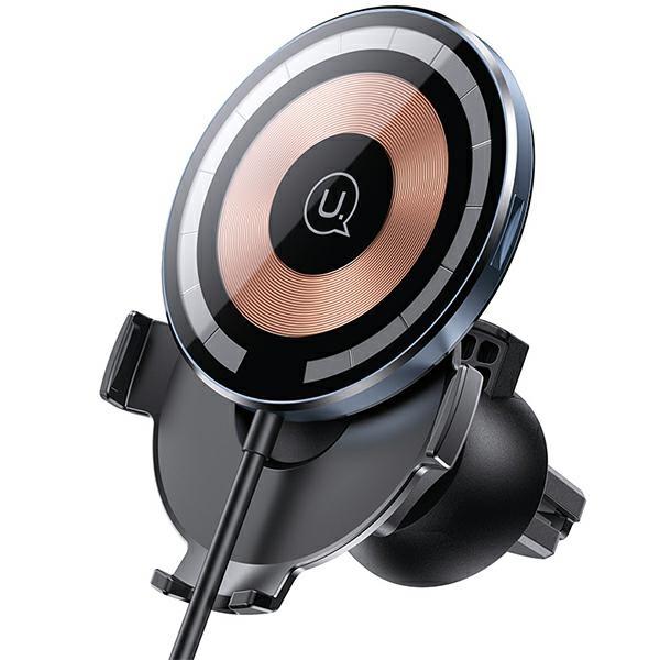 USAMS Magnetisk Bilhållare med Trådlös Laddare 15W | 5566 | AlltMobil