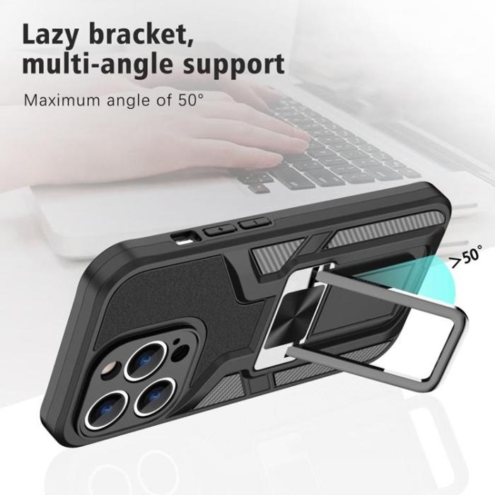 OEM - iPhone 14 Pro Max Skal Kickstand - Svart