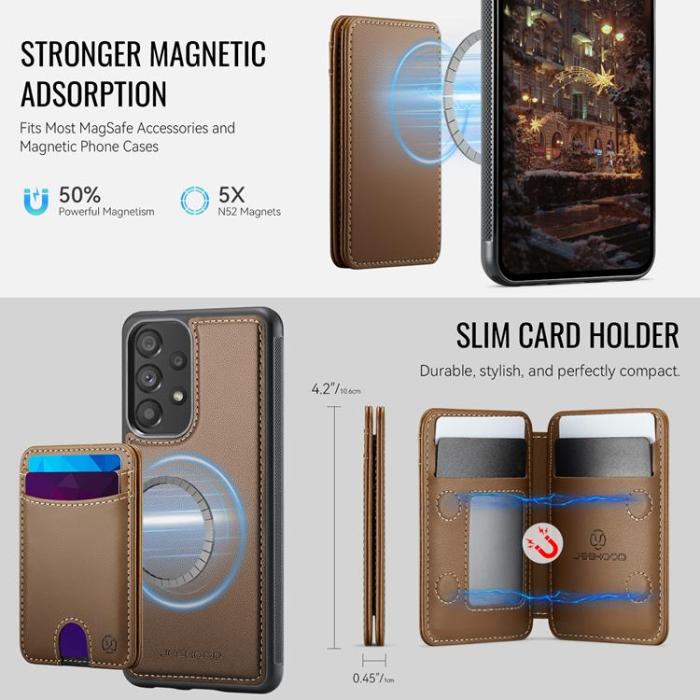 OEM - JEEHOOD Samsung Galaxy A33 5G Mobilskal KonstLäder - Brun