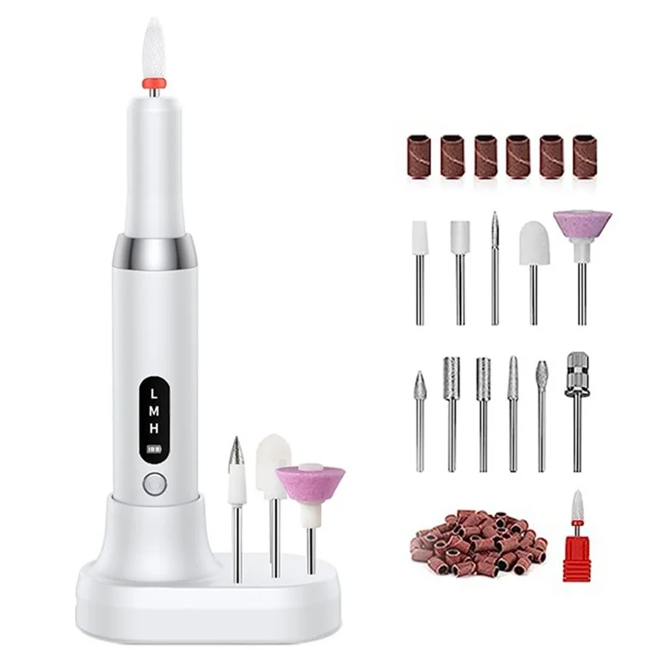 Nagelborrmaskin Bärbar Elektrisk Nagelfilset K16 - Vit | 264 | AlltMobil