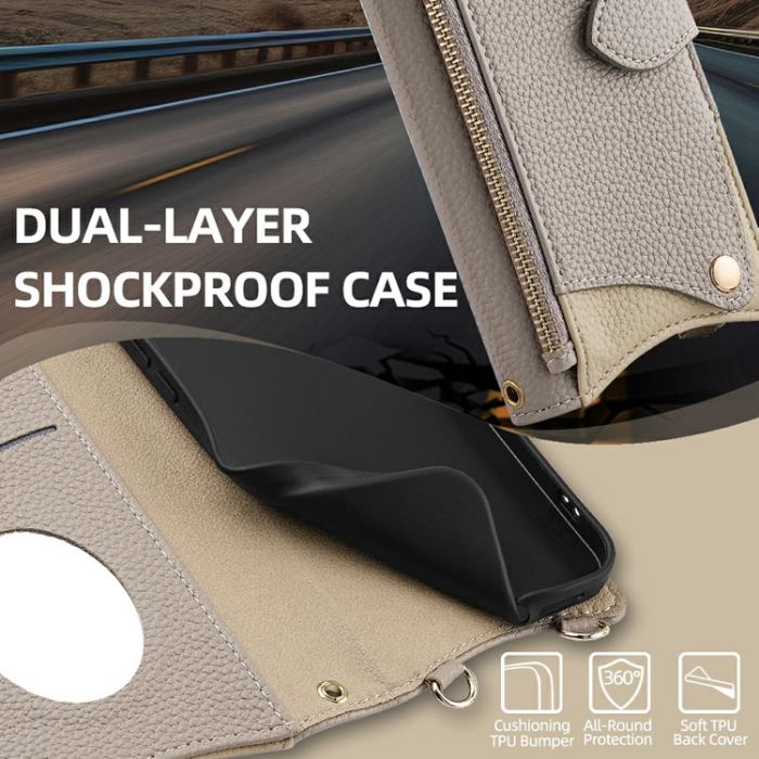 A-One Brand - OnePlus 15 5G Plånboksfodral Irregular Tail Style Läder - Grå