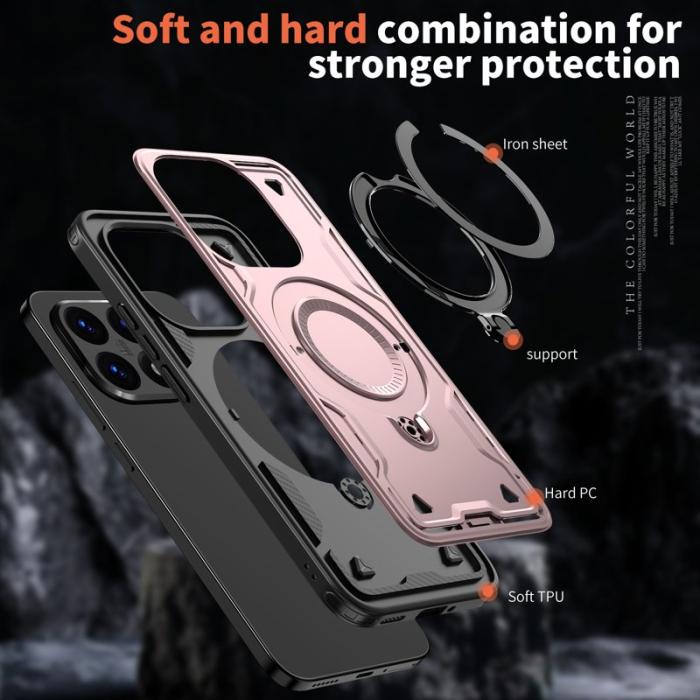 N/A - Mobilskal till Xiaomi 15T Militärskydd Plast Kickstand - Roséguld