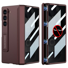 GKK - GKK Galaxy Z Fold 6 Mobilskal Kickstand med Privacy Skärmskydd - Wine Röd