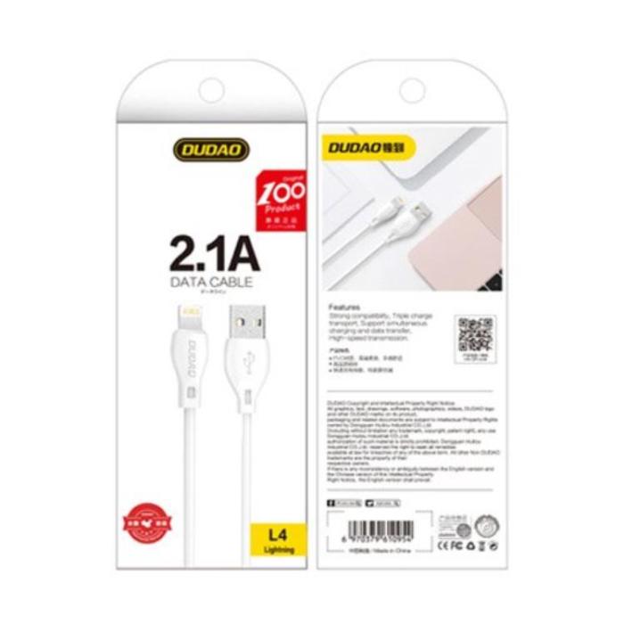 Dudao - Dudao USB-A till Lightning kabel 2m - Vit