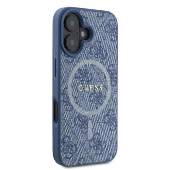 Guess - Guess iPhone 16 Mobilskal Magsafe 4G Ring Classic Logo - Blå