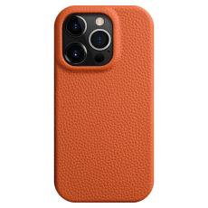 Melkco - MELKCO Mobilskal till iPhone 14 Pro &Auml;kta L&auml;der PC Magnet Orange