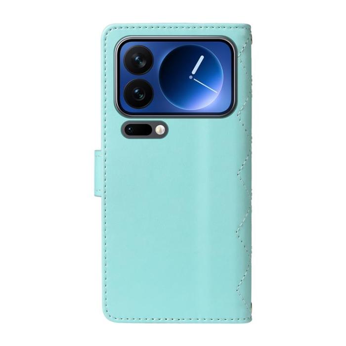 A-One Brand - Xiaomi 17 Pro Plånboksfodral Rhombus Läder Med Rem - Grön