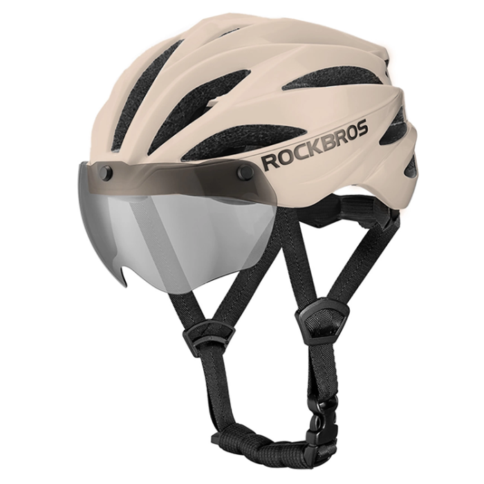 Rockbros - Rockbros Cykelhjälm Avtagbara UV-Skyddsglasögon - Brun