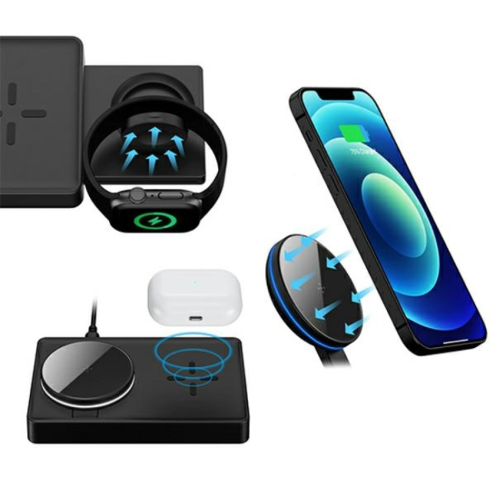 4smarts - 4smarts Trådlös Laddare 20W iPhone Apple Watch Airpods UltiMag - Svart