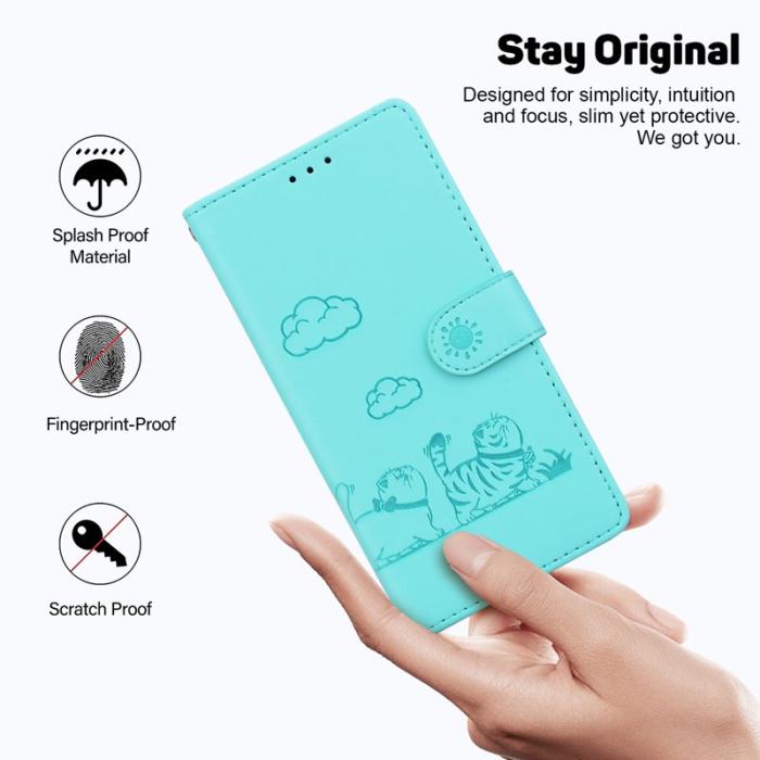 OEM - Mobilskal till Samsung Galaxy S26/S26 Pro RFID-Skydd KattTPU + KonstLäder Grön