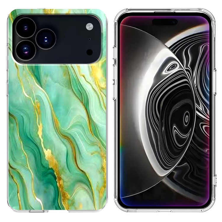 iPhone 17 Pro Mobilskal Marble Pattern Printing Soft - Grön | 2353 | AlltMobil