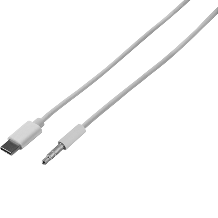 UTGATT1 - Vivanco USB-C 3,5mm Ljudadapterkabel 1m - Vit