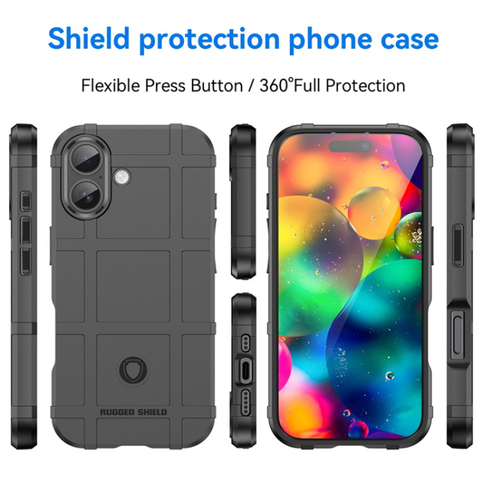 A-One Brand - iPhone 17 Mobilskal Grid Design Scratch-Proof Soft TPU - Svart