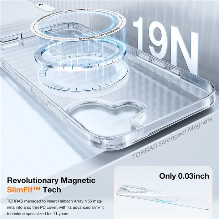 Torras - Torras iPhone 16 Plus Mobilskal Magsafe Shockproof - Transparent