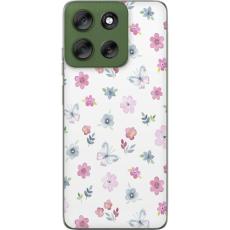 iSecrets - Mobilskal till Motorola Moto G56 med Blommor och fj&auml;rillar