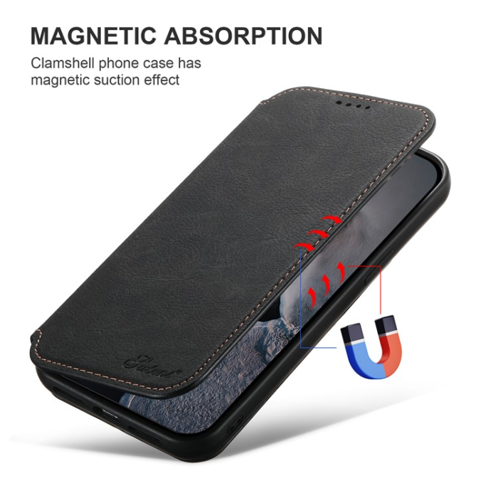 SUTENI - SUTENI iPhone 12 Pro Max Plånboksfodral Magsafe - Svart