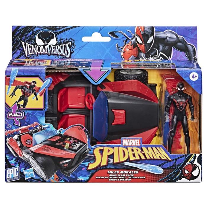MARVEL - MARVEL Spider-Man 4 Inch Venomversus Miles Remix Blast Racer