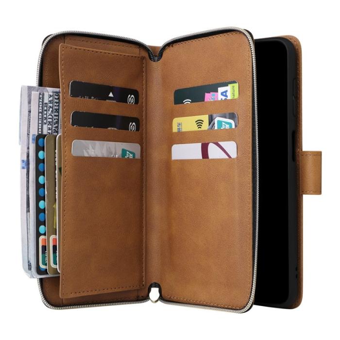 OEM - Mobilfodral för Samsung Galaxy S26 Plus 9 Kortfack Konstläder - Brun