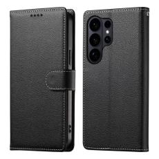 OEM - Pl&aring;nboksfodral f&ouml;r Samsung Galaxy S26 Ultra Magnetiskt Konstl&auml;der - Svart