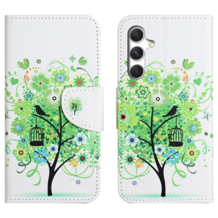 OEM - Mobilskal för Samsung Galaxy S26 Konstläder Mönster - Grön Tree