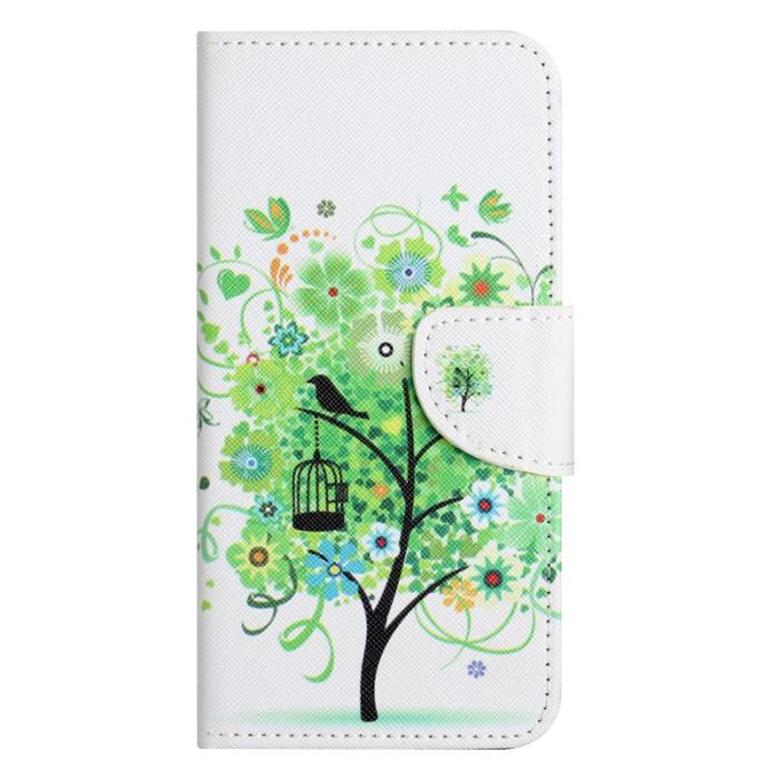 OEM - Mobilskal för Samsung Galaxy S26 Konstläder Mönster - Grön Tree