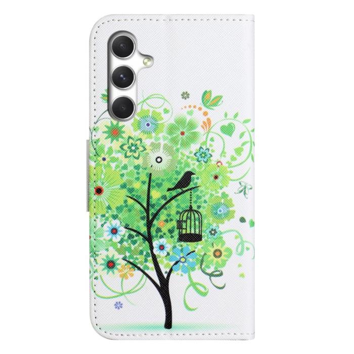 OEM - Mobilskal för Samsung Galaxy S26 Konstläder Mönster - Grön Tree