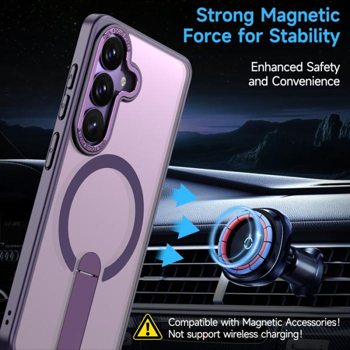 OEM - Mobilskal för Samsung Galaxy S26 Plus Magnetiskt Kickstand TPU - Mörklila