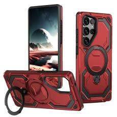 OEM - Mobilskal f&ouml;r Samsung Galaxy S26 Ultra Magnetiskt Ring Kickstand PC + TPU - R&ouml;d