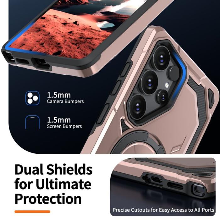 OEM - Mobilskal för Samsung Galaxy S26 Ultra Magnetiskt Ring Kickstand Plast Roséguld