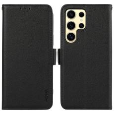 ABEEL - ABEEL Mobilskal till Samsung Galaxy S21 Ultra 5G KonstL&auml;der RFID-Skydd Svart