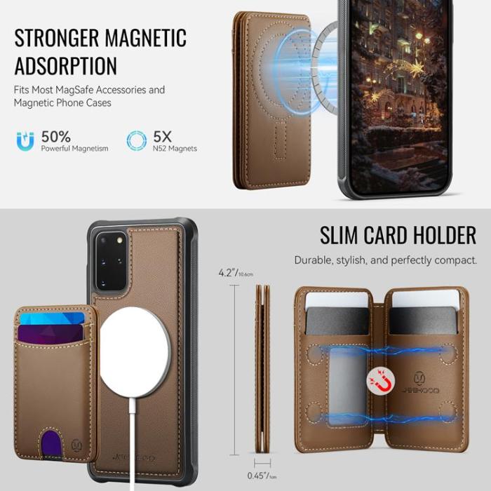 OEM - JEEHOOD Mobilskal till Samsung Galaxy S20 Plus Konstläder - Brun