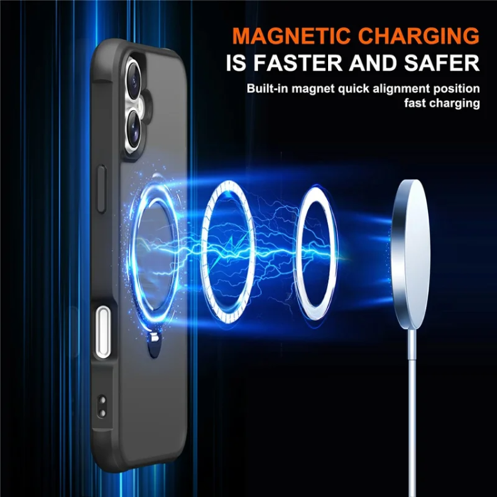 A-One Brand - iPhone 17 Mobilskal MagSafe Kickstand TPU + PC - Svart